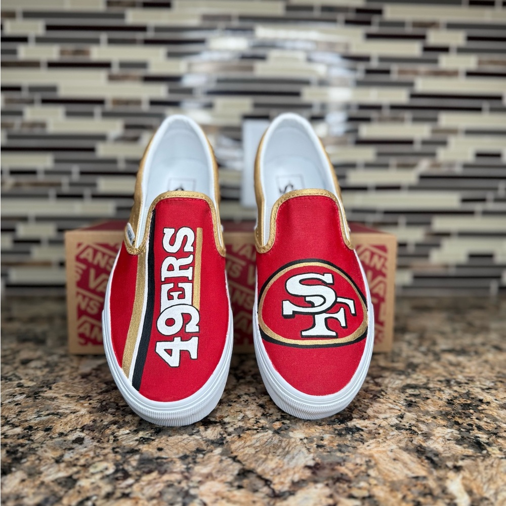 Vans Red 49ers Slip-On Shoes women’s 8